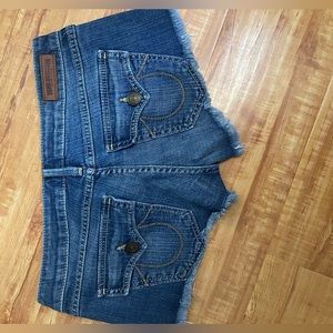 True religion denim shorts
